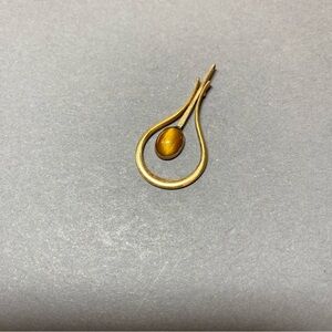 Vintage gold filled tiger eye gemstone pendant